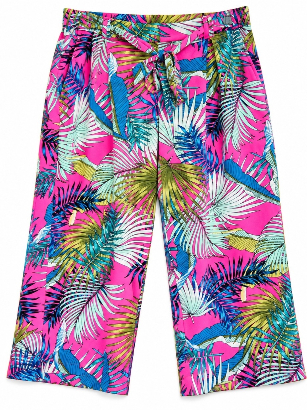 SOHO Apparel XL Tropical Vacationcore Resortcore Palm Print Tie-Waist Pants